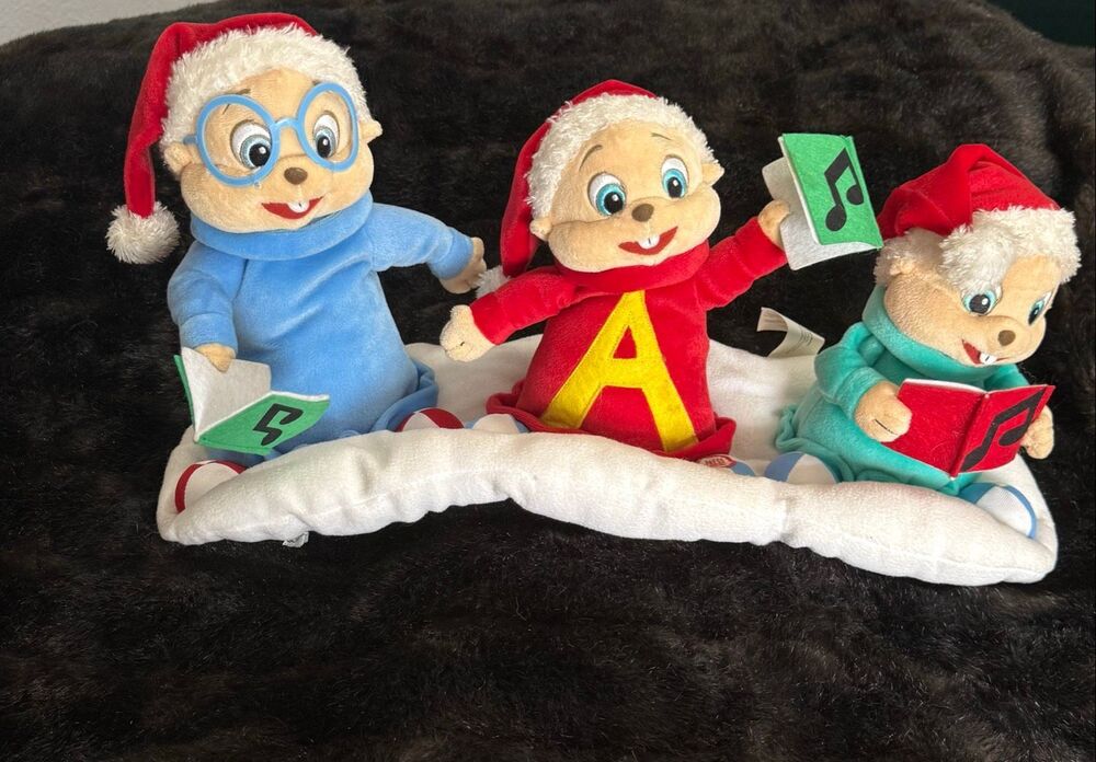 Rare Alvin & the Chipmunks Simon Theodore Singing Animated Christmas Plush HTF